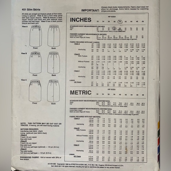 Stretch & Sew 451, Slim Skirts - Picture 2 of 2